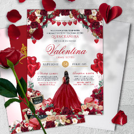 Sweet 15 Valentinstag Roter Geburtstag Quinceañera Einladung