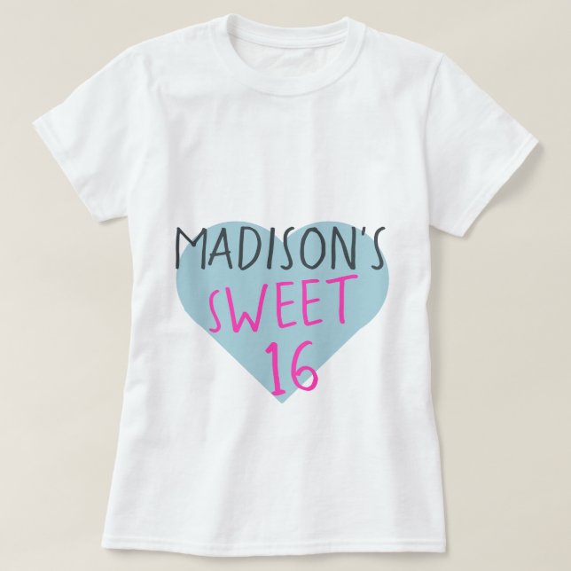 Sweet 16 16. Geburtstag T - Shirt (Design vorne)