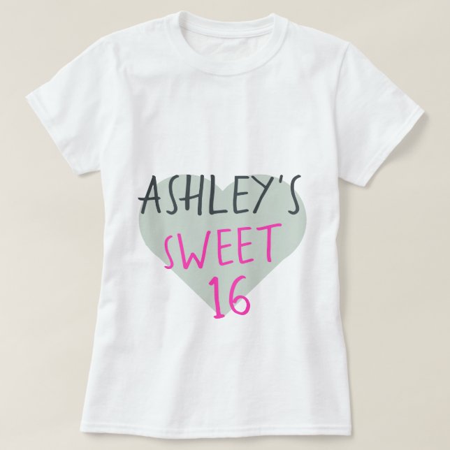 Sweet 16 16. Geburtstag T - Shirt (Design vorne)