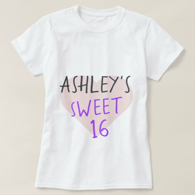 Sweet 16 16. Geburtstag T - Shirt (Design vorne)
