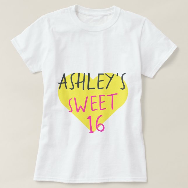 Sweet 16 16. Geburtstag T - Shirt (Design vorne)