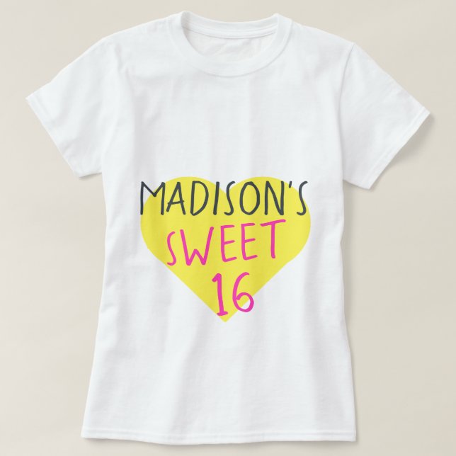 Sweet 16 16. Geburtstag T-Shirt (Design vorne)