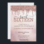 Sweet 16 16 Geburtstagsparty Rose Gold Einladung<br><div class="desc">Dieses Design wurde mithilfe von digitaler Kunst erstellt und kann in dem Bereich personalisiert sein, der zur Verfügung gestellt wird, oder indem Sie den Klick wählen, um weitere Optionen anzupassen und den Namen, die Initialen oder die Wörter zu ändern. Sie können auch die Textfarbe und den Textstil ändern oder den...</div>