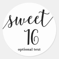 SWEET 16 16 Schwarzes Script Typ Gastgeschenk