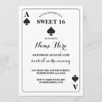 Sweet 16 Ace of Spades Playing Card Vegas Geburtst