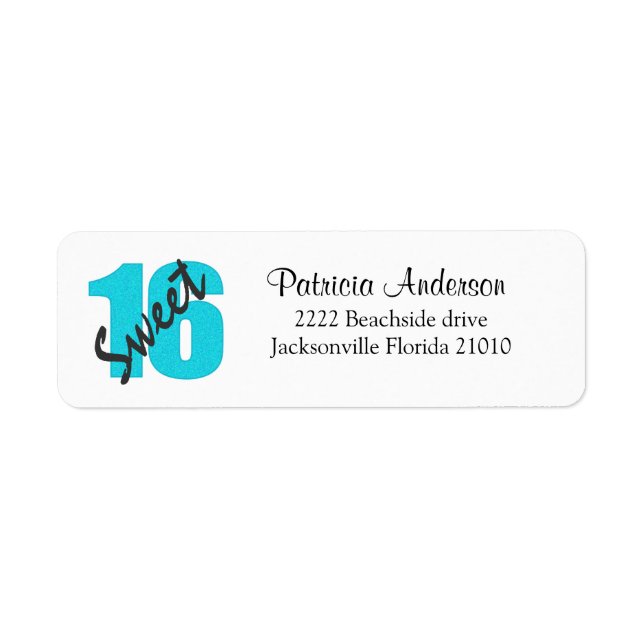 Sweet 16 Address Labels (Vorne)