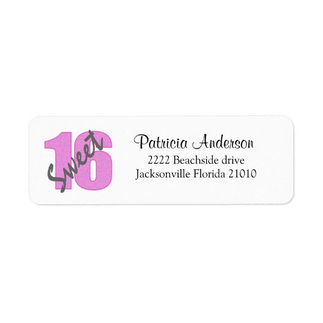 Sweet 16 Address Labels (Vorne)