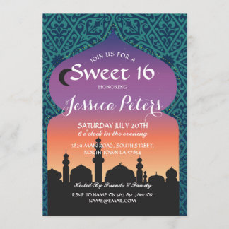 Sweet 16 arabische Nächte Geburtstag Aquamarine Ei Einladung