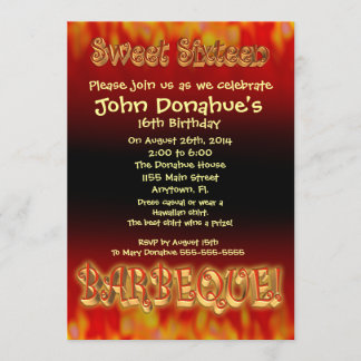 Sweet 16 Barbecue Einladung
