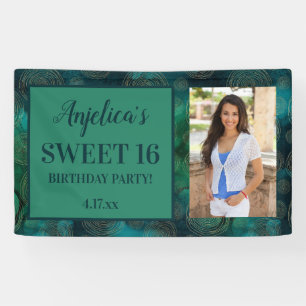 Sweet 16 Birthday Aquamarin Green Foto Banner