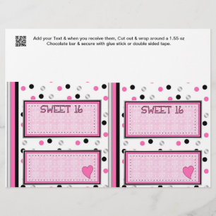 Sweet 16 Birthday Candy Bar Wrappers Gastgeschenke