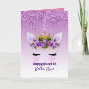 Sweet 16 Birthday Card Personalisiert Niedliches E Karte