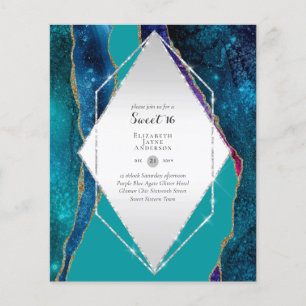 Sweet 16 Birthday Einladungen Agate Glitzer Flyer