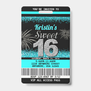 Sweet 16 Birthday Einladungen Ausweis