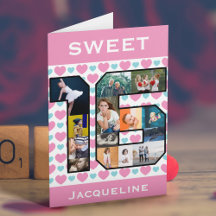 Sweet 16 Birthday Foto Card