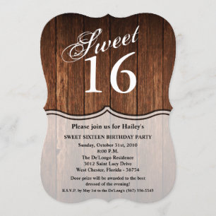 Sweet 16 Birthday Invite Barn Wood Country Einladung