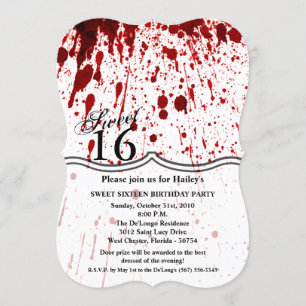 Sweet 16 Birthday Invite Blood Spritzer Vampire Go Einladung