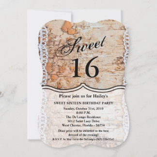 Sweet 16 Birthday Invite vcountry holz Spitzen t Einladung