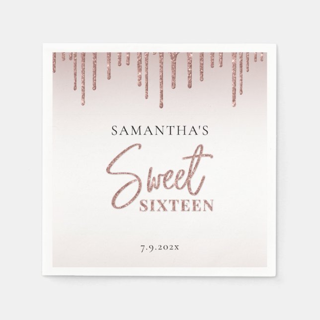 Sweet 16 Birthday Party Custom Paper Serviette (Vorderseite)