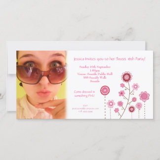 Sweet 16 Birthday Party Foto Card Vorlage