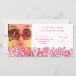 Sweet 16 Birthday Party Foto Card Vorlage