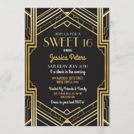 Sweet 16 Birthday Party Gatsby Art Deco Einladung