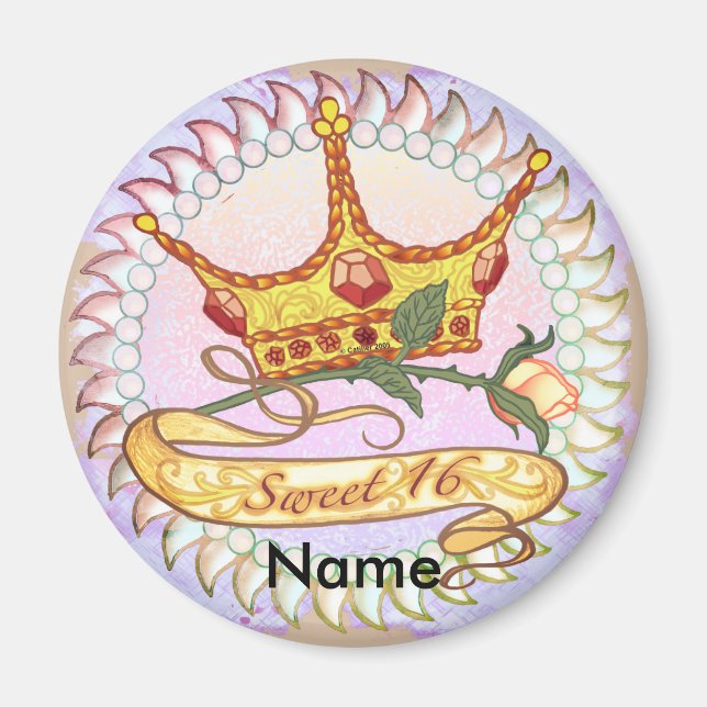 Sweet 16 Birthday Princess Magnet (Vorne)