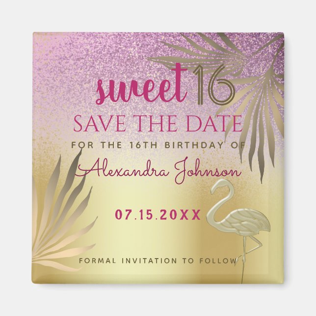 Sweet 16 Birthday Save the Date Magnet (Vorne)
