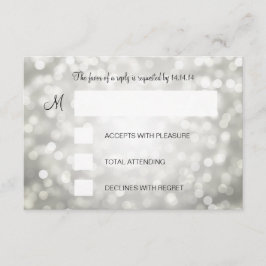 Sweet 16 Birthday UAWG Silver Glitzer Lights RSVP Karte