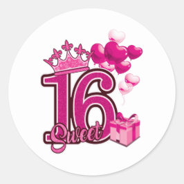 Sweet 16 Birthday White Stickers