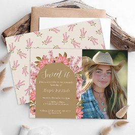 Sweet 16 Birthday Wildblumen Foto Floral Boho Einladung