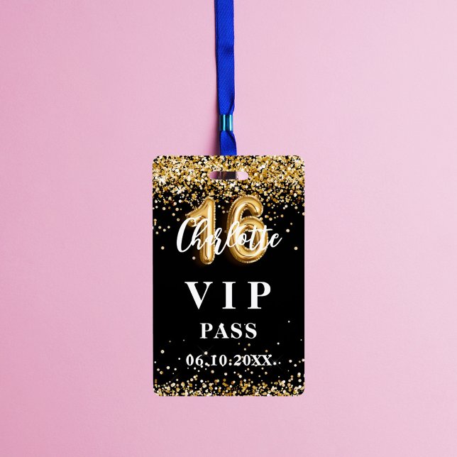 Sweet 16 Black Gold VIP Party Pass Ausweis (Von Creator hochgeladen)
