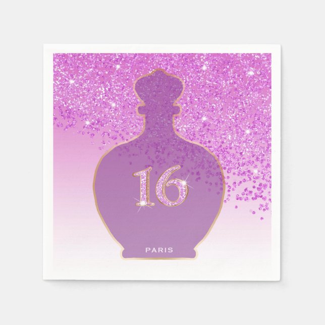 Sweet 16 Blush Duft Pink Paris Boutique Serviette (Vorderseite)
