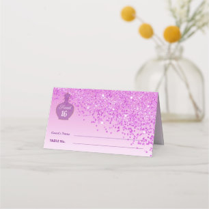 Sweet 16 Blush Duft Rosa Glitter 50er Boutique Platzkarte