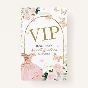 Sweet 16 Blush Floral Geburtstag 16 Geburtstag VIP Ausweis