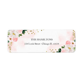 Sweet 16 Blush Watercolor Floral Return Adress