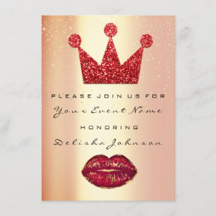 Sweet 16. Brautparty Quinceanera Kiss Crown Einladung