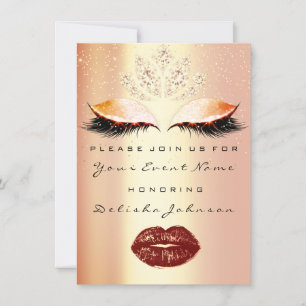 Sweet 16. Brautparty Quinceanera Makeup Rose Einladung