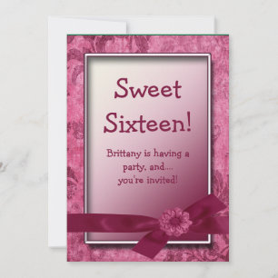 Sweet 16 Burgund Geburtstagsparty Einladung