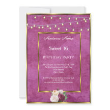 Sweet 16 Burgundy Gold Fairy Lights Rose