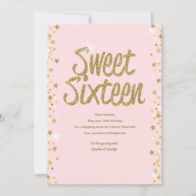 Sweet 16 Card Einladung (Vorderseite)
