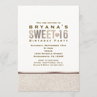 SWEET 16 Champagne Sparkle Glam Party Einladungen