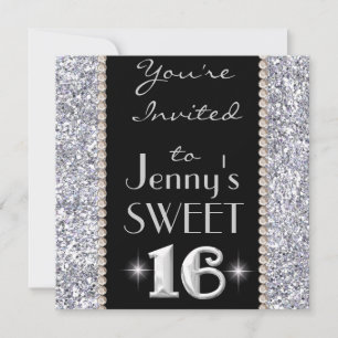 SWEET 16 Chic & Bling Party Einladung