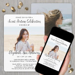 Sweet 16 Chic Modern Script 2 Foto Geburtstagspart Einladung<br><div class="desc">Freuen Sie sich auf eine elegante Sweet 16-Party mit modernen 2-Foto-Einladungen. Bilder und Text sind einfach zu verändern. Auch Farben und Hintergrund lassen sich mit dem Zazzle Designwerkzeug leicht ändern. (IMAGE PLACEMENT TIP: Eine einfache Möglichkeit, ein Foto genau so zu positionieren, wie Sie es gewollt haben, besteht darin, es einzuschneiden,...</div>