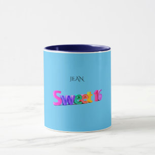 Sweet 16 Combo Tasse/individuelle Name, hellblau/m Tasse