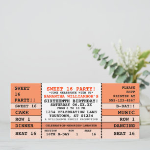 Sweet 16 Concert Ticket Einladung