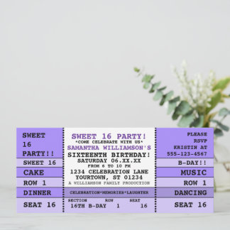 Sweet 16 Concert Ticket Einladung