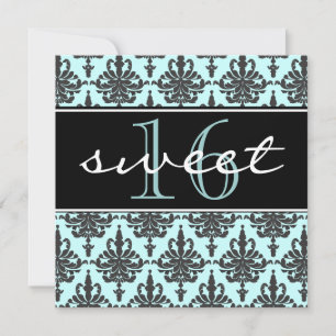 Sweet 16 Damask Geburtstagsparty Einladung