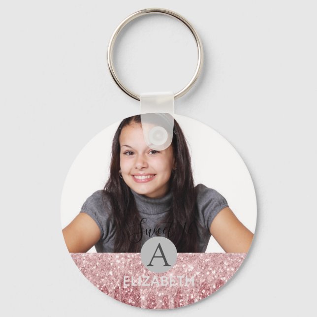 Sweet 16 Dripping Glitzer Rose Gold Pink FOTO Schlüsselanhänger (Vorderseite)