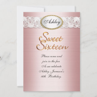 Sweet 16 Einladung Pink Satin